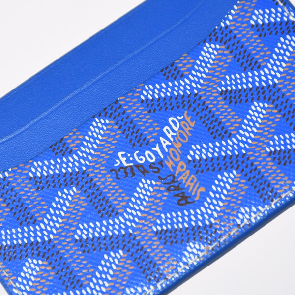 極美品 GOYARD ゴヤール サン シュルピス カードケース カードホルダー STSULPPMLTY10CL10X PVC レザー ブルー 中古 4a009214