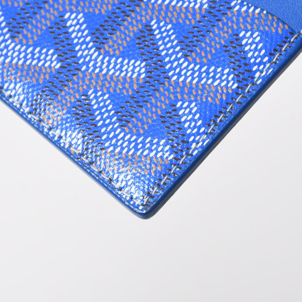 極美品 GOYARD ゴヤール サン シュルピス カードケース カードホルダー STSULPPMLTY10CL10X PVC レザー ブルー 中古 4a009214