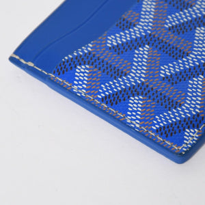 極美品 GOYARD ゴヤール サン シュルピス カードケース カードホルダー STSULPPMLTY10CL10X PVC レザー ブルー 中古 4a009214