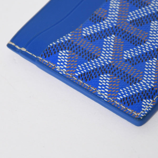 極美品 GOYARD ゴヤール サン シュルピス カードケース カードホルダー STSULPPMLTY10CL10X PVC レザー ブルー 中古 4a009214
