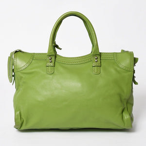 Very Good Condition BALENCIAGA Riva City 2WAY Handbag 279574 Shoulder Bag Punching Silver Hardware Used 4a009034