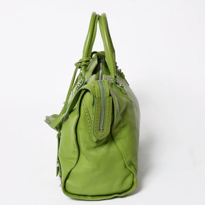 Very Good Condition BALENCIAGA Riva City 2WAY Handbag 279574 Shoulder Bag Punching Silver Hardware Used 4a009034
