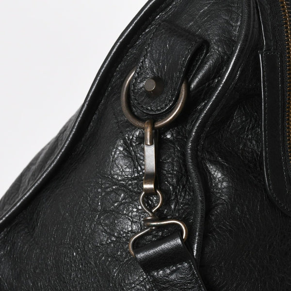 Very Good Condition BALENCIAGA Balenciaga The City 2WAY Handbag 115748 Black Lambskin Shoulder Bag Bronze Hardware 4a009043