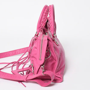 Very Good Condition BALENCIAGA Classic City Small Handbag 431621 Leather Pink Gold Hardware Used 4a009033