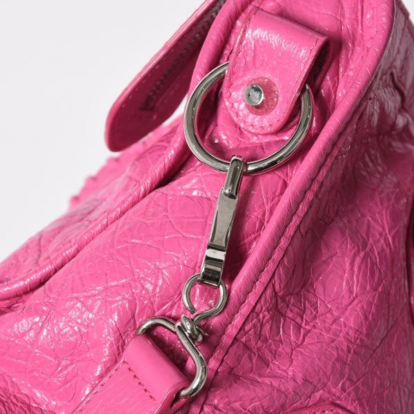 Very Good Condition BALENCIAGA Classic City Small Handbag 431621 Leather Pink Gold Hardware Used 4a009033