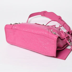Very Good Condition BALENCIAGA Classic City Small Handbag 431621 Leather Pink Gold Hardware Used 4a009033