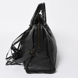 Very Good Condition BALENCIAGA Balenciaga The City 2WAY Handbag 115748 Shoulder Bag Black Silver Hardware Used 4a009044