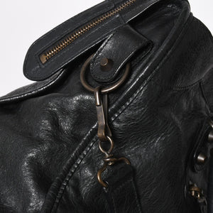 Very Good Condition BALENCIAGA Balenciaga The City 2WAY Handbag 115748 Shoulder Bag Black Silver Hardware Used 4a009044