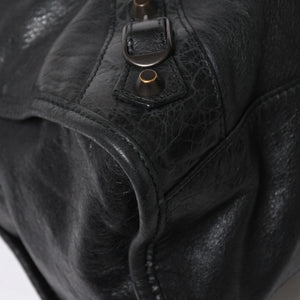 Very Good Condition BALENCIAGA Balenciaga The City 2WAY Handbag 115748 Shoulder Bag Black Silver Hardware Used 4a009044