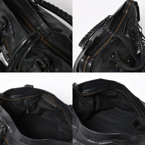 Very Good Condition BALENCIAGA Balenciaga The City 2WAY Handbag 115748 Shoulder Bag Black Silver Hardware Used 4a009044