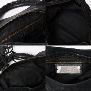Very Good Condition BALENCIAGA Balenciaga The City 2WAY Handbag 115748 Shoulder Bag Black Silver Hardware Used 4a009044
