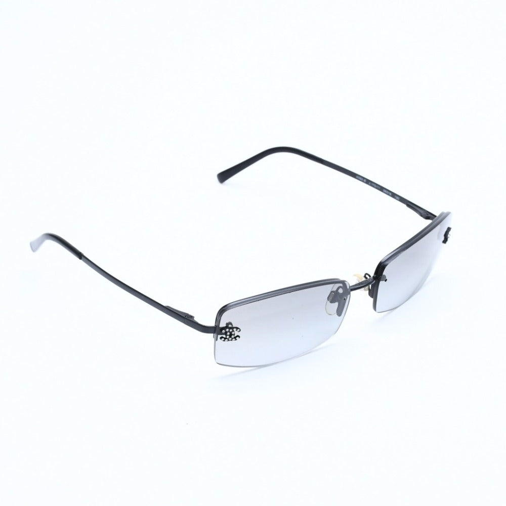 Very good condition CHANEL half rim sunglasses eyewear 4093-B c.170/11 size 56□16 130 here mark rhinestone used 4a008584