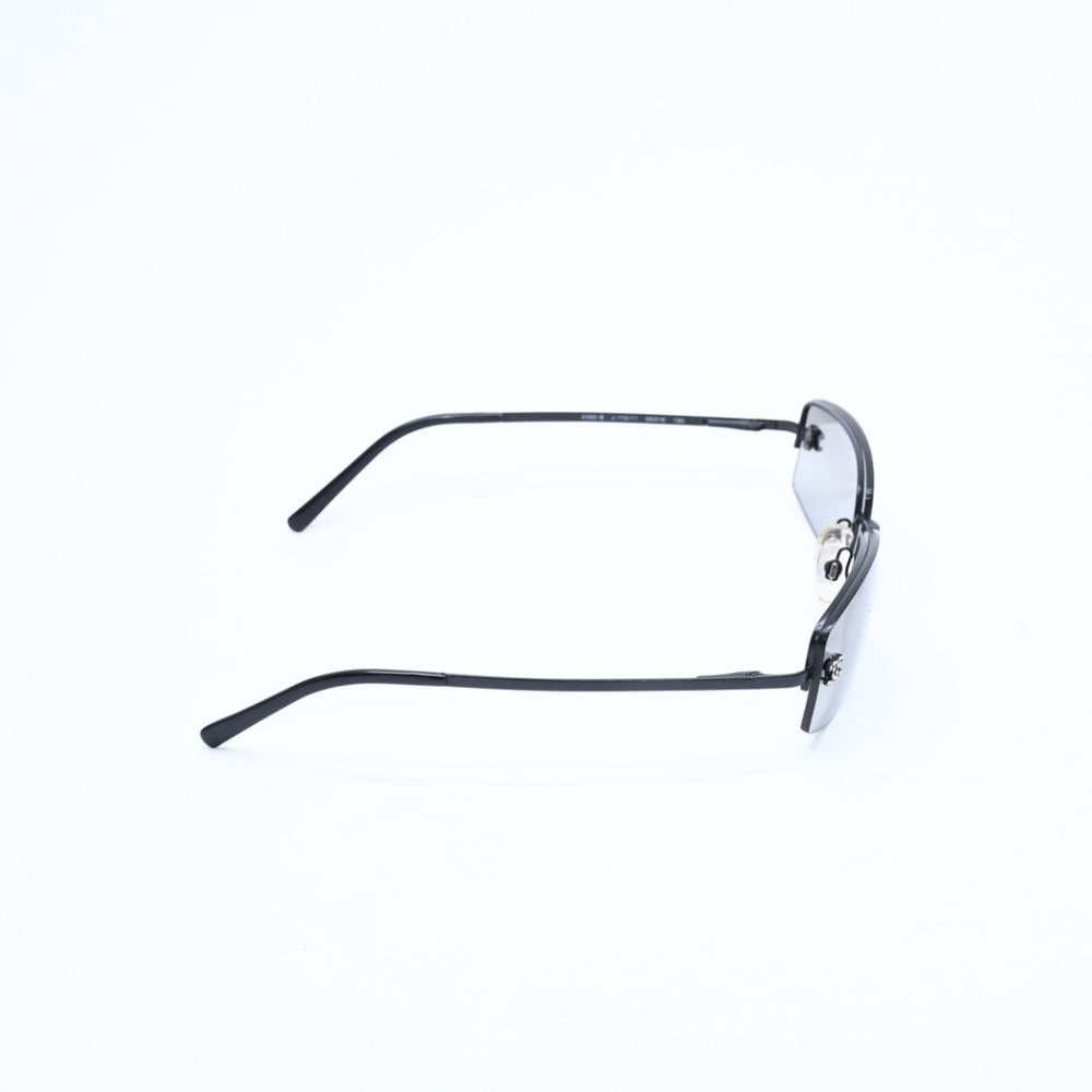 Very good condition CHANEL half rim sunglasses eyewear 4093-B c.170/11 size 56□16 130 here mark rhinestone used 4a008584