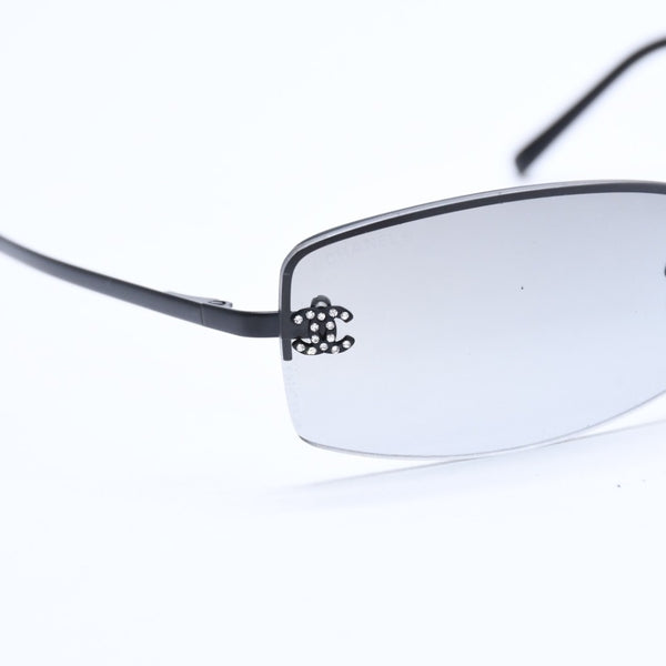 Very good condition CHANEL half rim sunglasses eyewear 4093-B c.170/11 size 56□16 130 here mark rhinestone used 4a008584