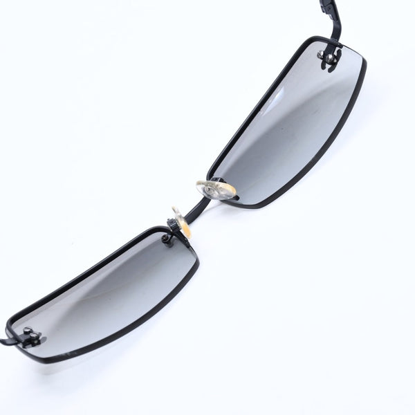 Very good condition CHANEL half rim sunglasses eyewear 4093-B c.170/11 size 56□16 130 here mark rhinestone used 4a008584