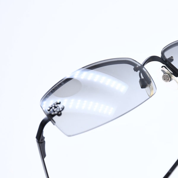 Very good condition CHANEL half rim sunglasses eyewear 4093-B c.170/11 size 56□16 130 here mark rhinestone used 4a008584