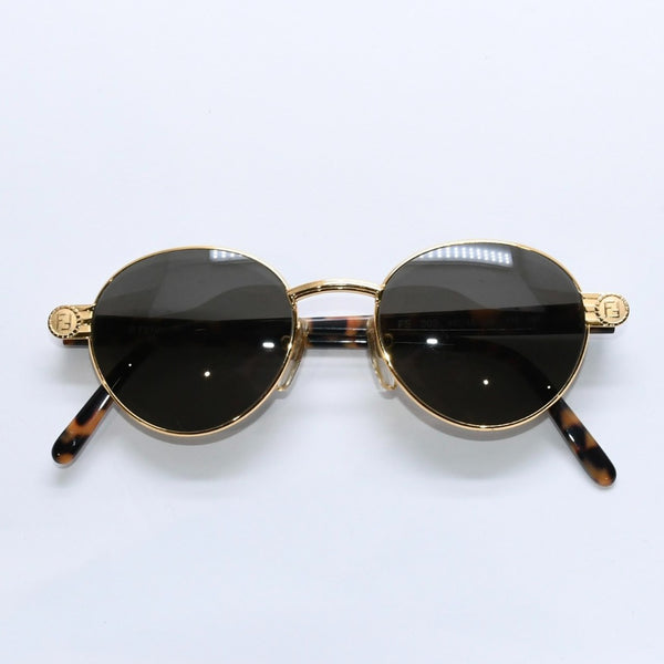 極美品 FENDI フェンディ サングラス アイウェア FS 303 サイズ48□18 140 べっ甲カラー ゴールド メタル アセテート 中古 4a008505