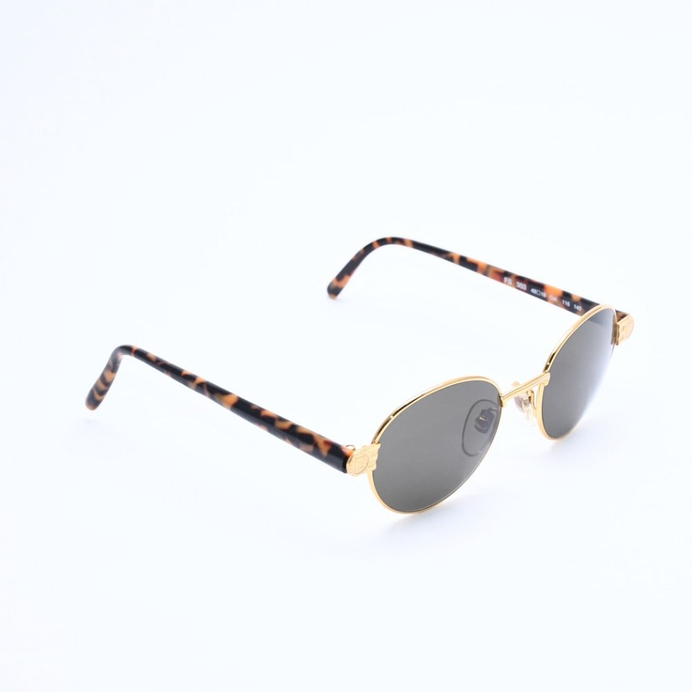 極美品 FENDI フェンディ サングラス アイウェア FS 303 サイズ48□18 140 べっ甲カラー ゴールド メタル アセテート 中古 4a008505