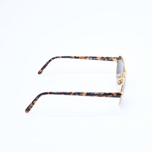 極美品 FENDI フェンディ サングラス アイウェア FS 303 サイズ48□18 140 べっ甲カラー ゴールド メタル アセテート 中古 4a008505