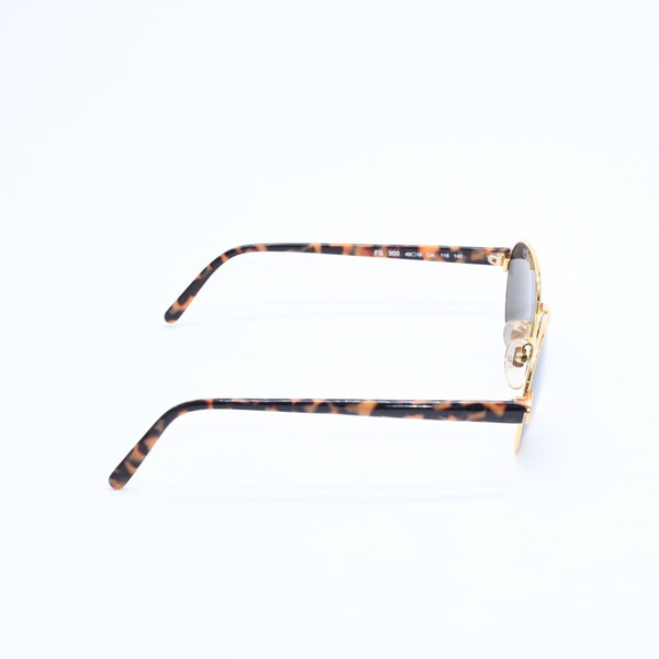 極美品 FENDI フェンディ サングラス アイウェア FS 303 サイズ48□18 140 べっ甲カラー ゴールド メタル アセテート 中古 4a008505