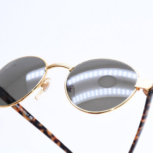 極美品 FENDI フェンディ サングラス アイウェア FS 303 サイズ48□18 140 べっ甲カラー ゴールド メタル アセテート 中古 4a008505