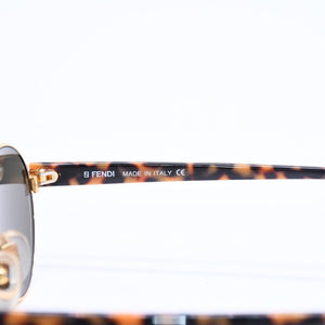 極美品 FENDI フェンディ サングラス アイウェア FS 303 サイズ48□18 140 べっ甲カラー ゴールド メタル アセテート 中古 4a008505