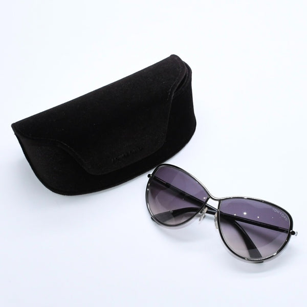 極美品 TOM FORD トムフォード サングラス アイウェア TF181 08B サイズ63◻︎11 130 イタリア製 ブラウン シルバー金具 中古 4a008435