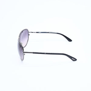 極美品 TOM FORD トムフォード サングラス アイウェア TF181 08B サイズ63◻︎11 130 イタリア製 ブラウン シルバー金具 中古 4a008435