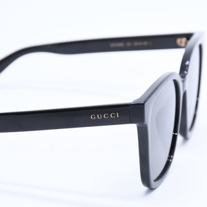 極美品 GUCCI グッチ サングラス ウェリントン GG1346SK アセテート ブラック ゴールド金具 サイズ56◻︎19 中古 4a008497