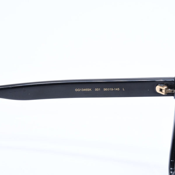 極美品 GUCCI グッチ サングラス ウェリントン GG1346SK アセテート ブラック ゴールド金具 サイズ56◻︎19 中古 4a008497