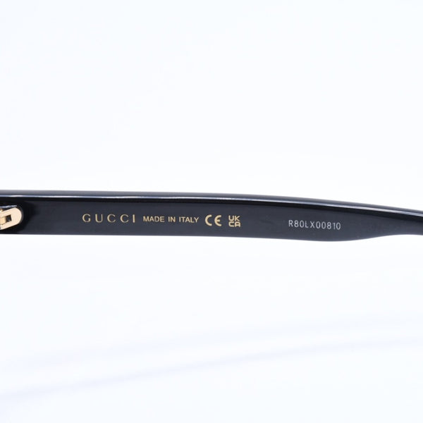 極美品 GUCCI グッチ サングラス ウェリントン GG1346SK アセテート ブラック ゴールド金具 サイズ56◻︎19 中古 4a008497