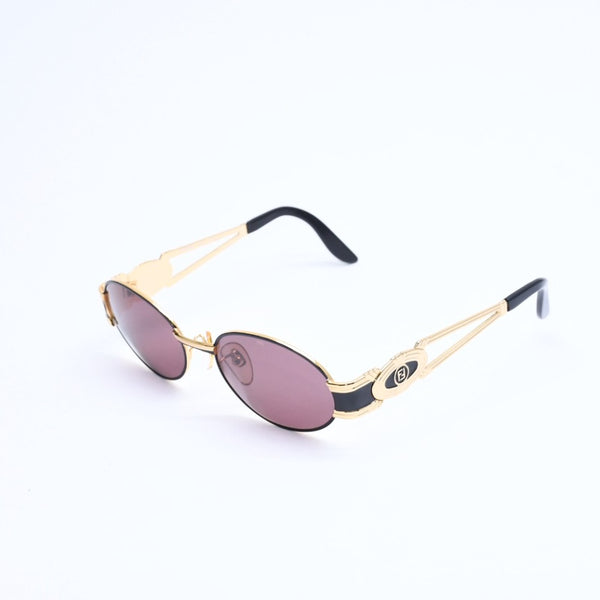 極美品 FENDI フェンディ FFロゴ サングラス メガネ SL 7040 イタリア製 メタル ゴールド ブラック 中古 4a008503