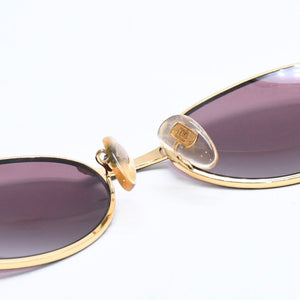 極美品 FENDI フェンディ FFロゴ サングラス メガネ SL 7040 イタリア製 メタル ゴールド ブラック 中古 4a008503