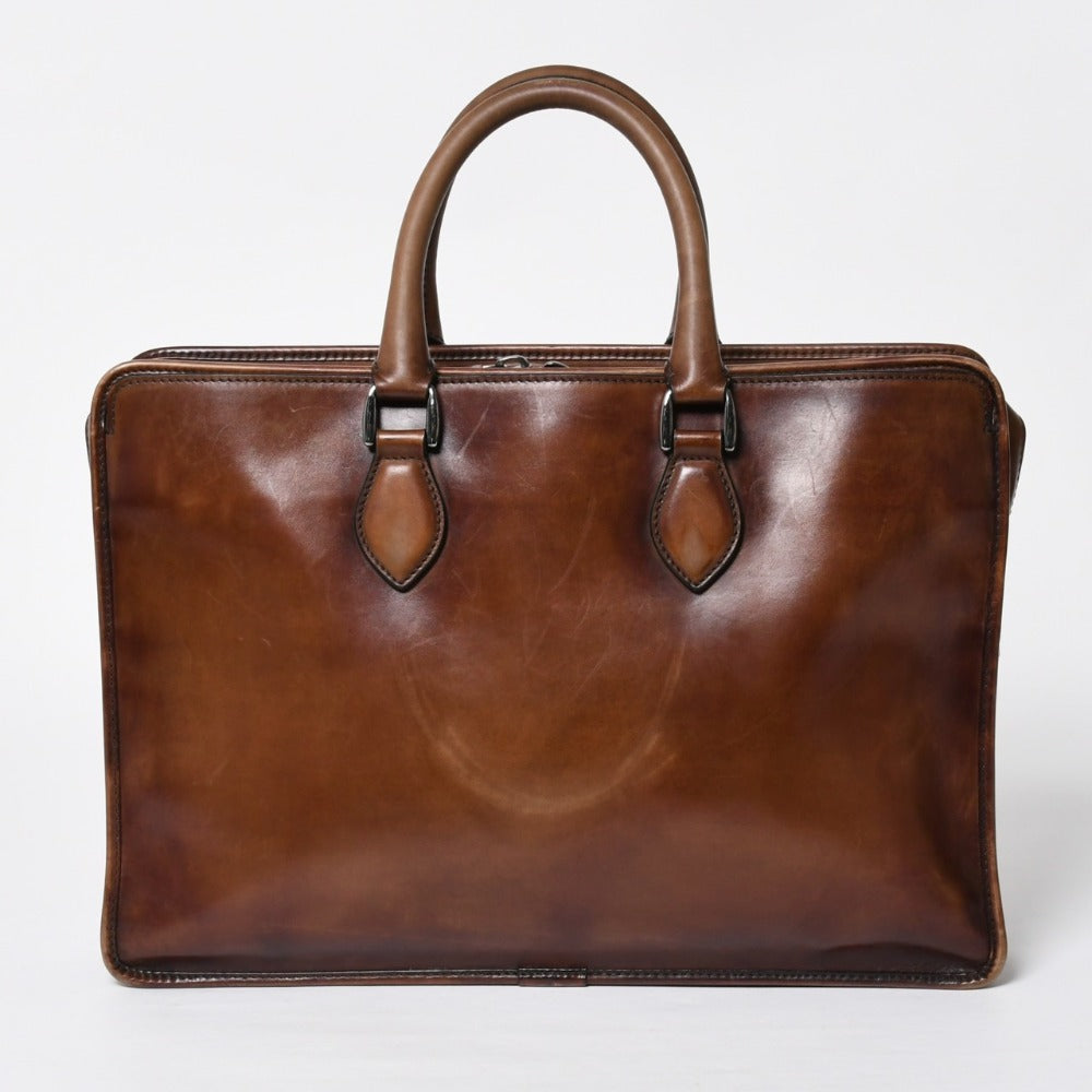 Berluti Angour 2WAY Handbag Calligraphy Scritto Swipe Patine Leather Briefcase Business Bag Brown Good Condition Used 4a008937