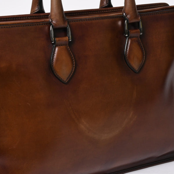 Berluti Angour 2WAY Handbag Calligraphy Scritto Swipe Patine Leather Briefcase Business Bag Brown Good Condition Used 4a008937