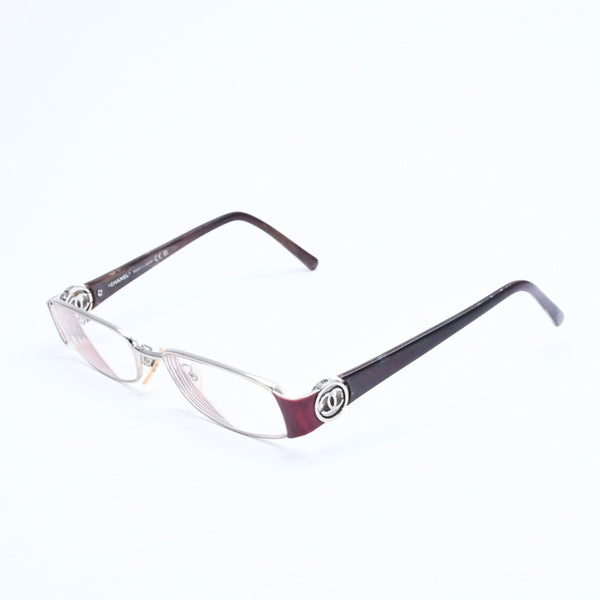 CHANEL eyeglasses, Coco Mark design, brown, clear lenses, silver hardware, 2105T, size 57◻17 Excellent condition, used item 4a008289