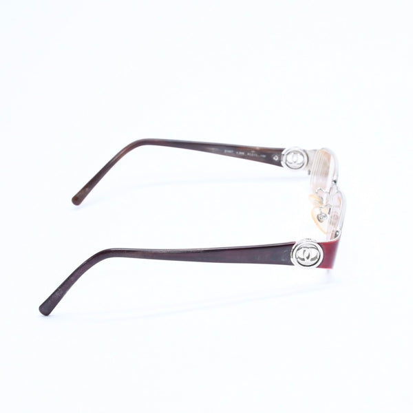 CHANEL eyeglasses, Coco Mark design, brown, clear lenses, silver hardware, 2105T, size 57◻17 Excellent condition, used item 4a008289