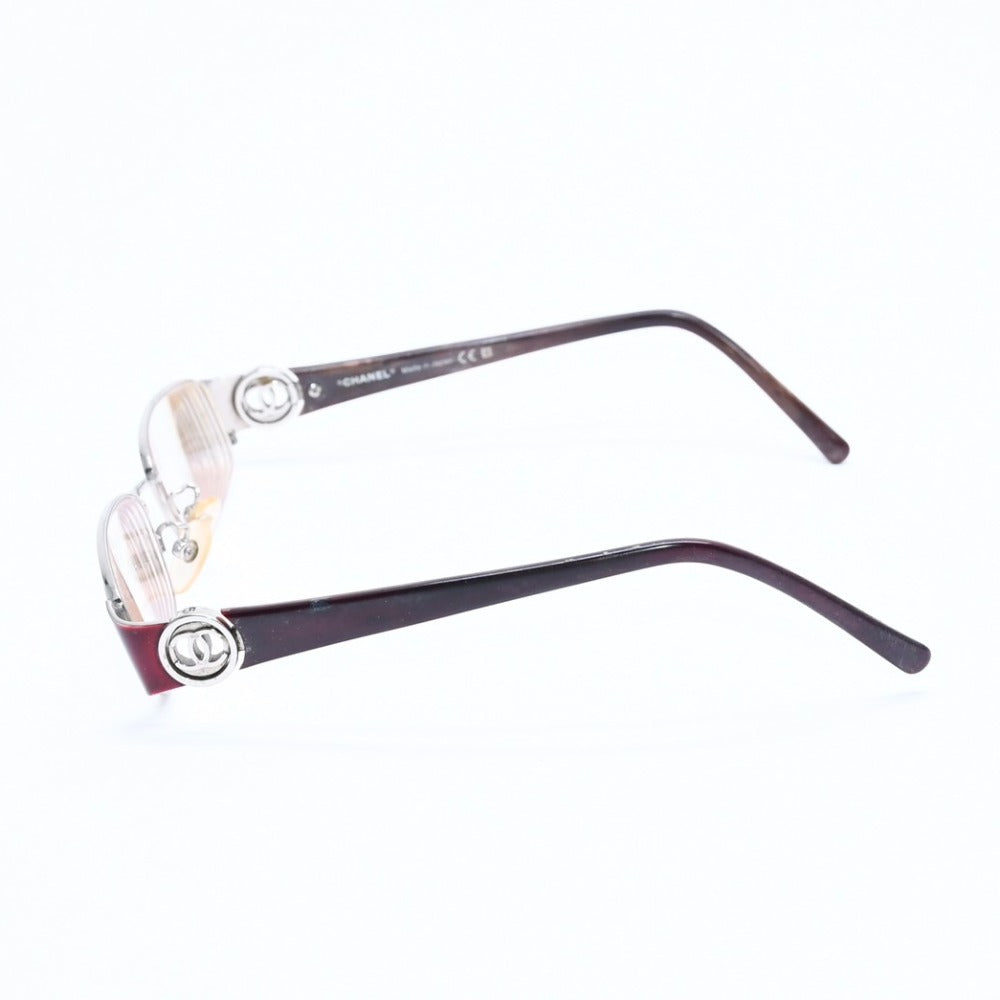 CHANEL eyeglasses, Coco Mark design, brown, clear lenses, silver hardware, 2105T, size 57◻17 Excellent condition, used item 4a008289