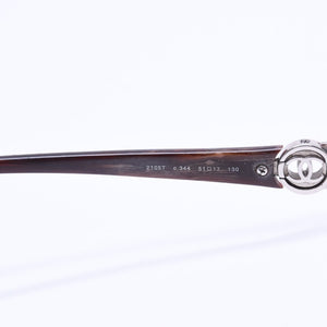 CHANEL eyeglasses, Coco Mark design, brown, clear lenses, silver hardware, 2105T, size 57◻17 Excellent condition, used item 4a008289