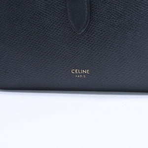 CELINE Medium Strap Wallet Bifold Wallet Wallet Black Gold Hardware F-PB-2240 Leather Good Condition Used 4a008864