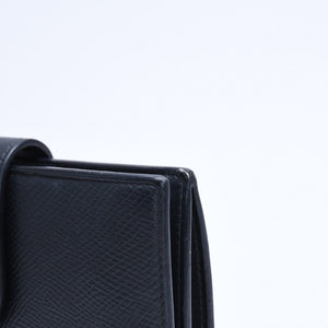 CELINE Medium Strap Wallet Bifold Wallet Wallet Black Gold Hardware F-PB-2240 Leather Good Condition Used 4a008864