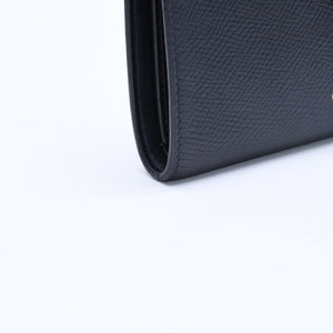 CELINE Medium Strap Wallet Bifold Wallet Wallet Black Gold Hardware F-PB-2240 Leather Good Condition Used 4a008864