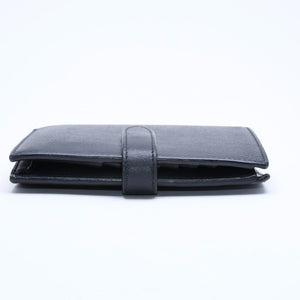 CELINE Medium Strap Wallet Bifold Wallet Wallet Black Gold Hardware F-PB-2240 Leather Good Condition Used 4a008864