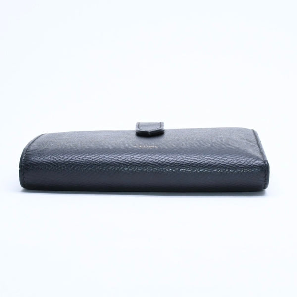 CELINE Medium Strap Wallet Bifold Wallet Wallet Black Gold Hardware F-PB-2240 Leather Good Condition Used 4a008864