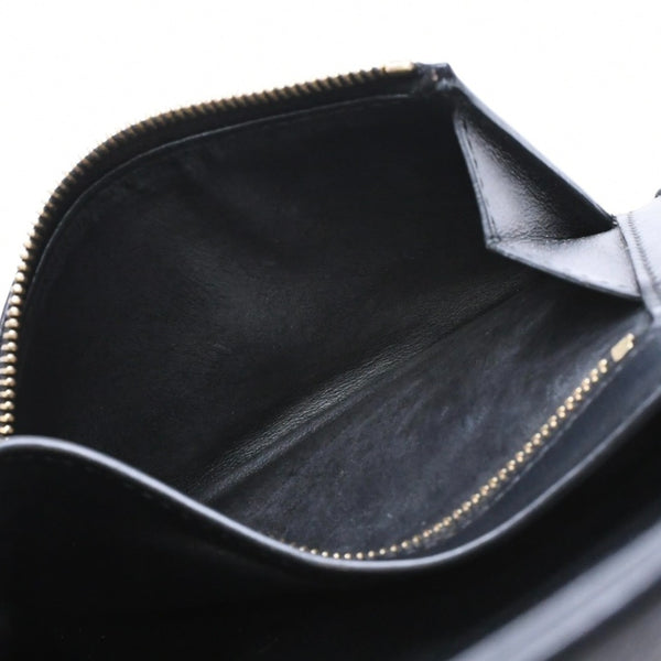 CELINE Medium Strap Wallet Bifold Wallet Wallet Black Gold Hardware F-PB-2240 Leather Good Condition Used 4a008864