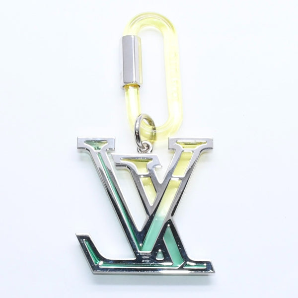 新品同様 LOUIS VUITTON ルイヴィトン ビジューサック LVプリズム チャーム レジン メタル MP2366 イエロー グリーン シルバー金具 中古 4a008690