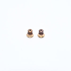 CHANEL Coco Mark Earrings Both Ears Jumbo CC Vintage 01A Engraved Plastic Metal Red Gold Hardware Good Condition Used 4a008607