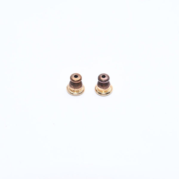 CHANEL Coco Mark Earrings Both Ears Jumbo CC Vintage 01A Engraved Plastic Metal Red Gold Hardware Good Condition Used 4a008607
