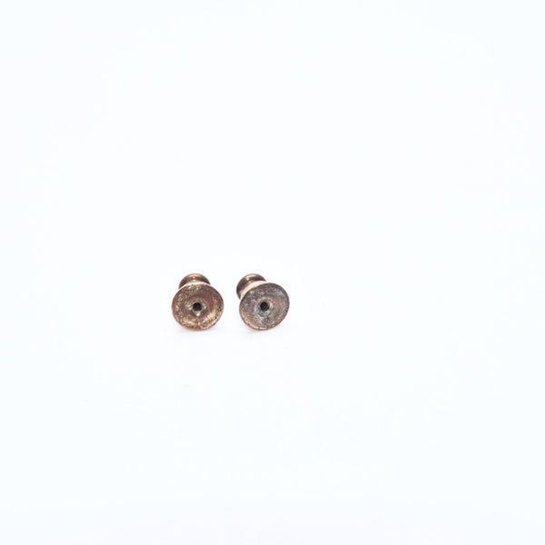 CHANEL Coco Mark Earrings Both Ears Jumbo CC Vintage 01A Engraved Plastic Metal Red Gold Hardware Good Condition Used 4a008607