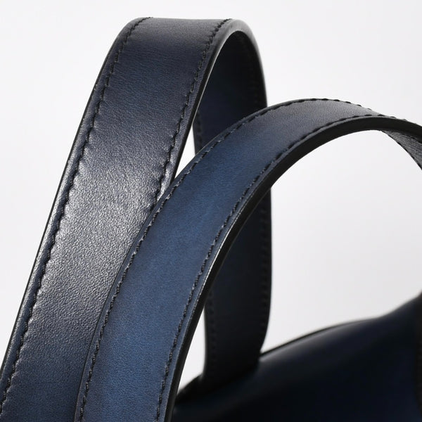 Berluti Berluti Tote Bag Handbag Calligraphy Fiorescrit Navy Blue Leather G0118 Good Condition Used 4a008938
